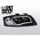 Lampy przód Audi A6 C5 - Black DayLight LED Tube DRL jazdy dziennej LPAUB7