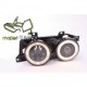 Lampy przód BMW E30 BLACK Angel Eyes soczewkowe Ringi DEPO LPBM23