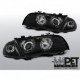 Lampy przód BMW E46 Sedan / Touring Angel Eyes BLACK Ringi LED LPBMG1