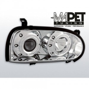 VW Golf 3 clear Angel Eyes CHROM soczewka ringi LPVW03
