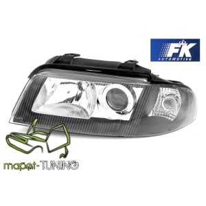 Audi A4 B5 99- clearglass S4 look xenon look BLACK H7 LPAU01