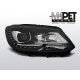 Lampy przód VW Touran II BLACK LED DRL - czarne diodowe dzienne LPVWL3