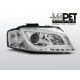 Lampy przód Audi A3 8P 03-08 Tube Light CHROM LED LPAU97