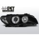 Lampy przód BMW E46 Coupe / Cabrio 03-05 Angel Eyes BLACK Ringi LPBM84