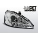 Lampy przód Ford Focus I 98-01 CHROM LED LPFO43