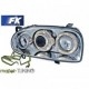 Lampy przód VW Golf 3 Clear Angel Eyes CHROM Soczewkowe LPVW47 DEPO