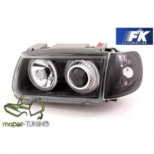 VW Polo 6N clear Black Angel Eyes + kierunkowskazy DEPO