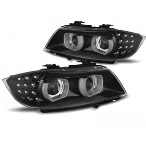 BMW E90 / E91 Xenon Angel Eyes BLACK diodowe Ringi 3D LED LPBML2