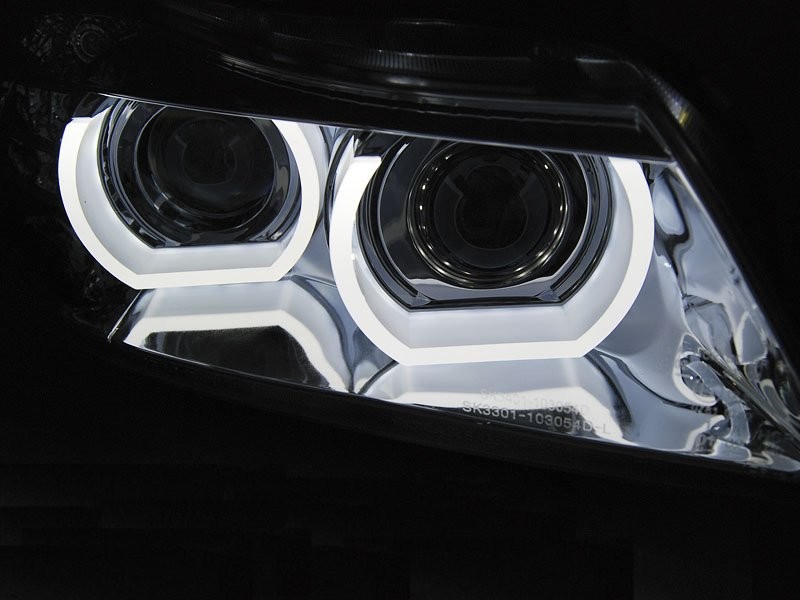 BMW E90 / E91 Xenon Angel Eyes CHROM diodowe Ringi 3D LED