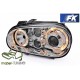 Lampy przód VW Golf 4 clear CHROM soczewkowe Angel Eyes LPVW42 DEPO