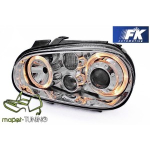 VW Golf 4 clearglass CHROM soczewkowe Angel Eyes LPVW42 DEPO