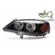 Lampy przód Opel Astra G clearglass BLACK Angel Eyes Ringi DEPO LPOP32