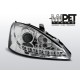 Lampy przód Ford Focus I 01-04 CHROM LED LPFO47
