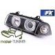 Lampy przód BMW E36 Coupe / Cabrio clear Angel Eyes BLACK Ringi DEPO LPBM35