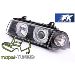 BMW E36 Coupe / Cabrio clear Angel Eyes BLACK Ringi FK LPBM35