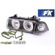 Lampy przód BMW E36 Coupe / Cabrio clear Angel Eyes BLACK Ringi DEPO LPBM35