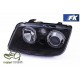 Lampy przód VW Bora clear BLACK soczewkowe Angel Eyes czarne DEPO LPVWC0