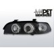 Lampy przód BMW E39 Angel Eyes BLACK czarne Ringi LPBM16 elektryczne