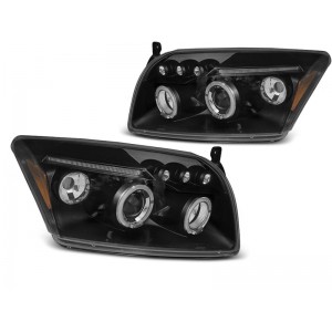 Lampy przód DODGE CALIBER 06-12 ANGEL EYES BLACK LPDO20