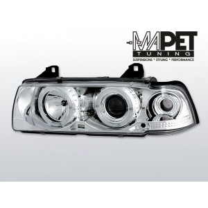 BMW E36 Sedan Compact Touring clear Angel Eyes CHROM Ringi BM01