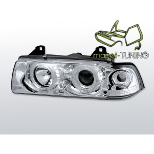 BMW E36 COUPE CABRIO CHROM clearglass Angel Eyes + ringi BM03