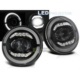 Lampy przód JEEP WRANGLER TJ/ LJ/ JK 96-18 LED BLACK didowe LPCH28