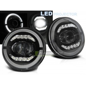 Lampy przód JEEP WRANGLER TJ/ LJ/ JK 96-18 LED BLACK didowe LPCH28