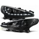 Lampy przód Peugeot 207 - BLACK LED - diodowe LPPE33