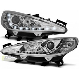 Lampy przód Peugeot 207 - Chrome LED - diodowe LPPE32