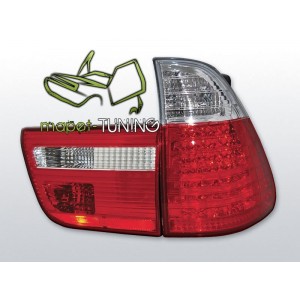Lampy tył BMW X5 E53 Clear Red/White Led diodowe LDBM21