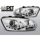 Lampy przód VW POLO 6R - DRL CHROM LED - diodowe dzienne - LPVWN3