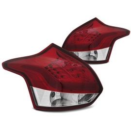 Lampy tył FORD FOCUS 3 HB 11-14 - RED / WHITE LED BAR diodowe LDFO52