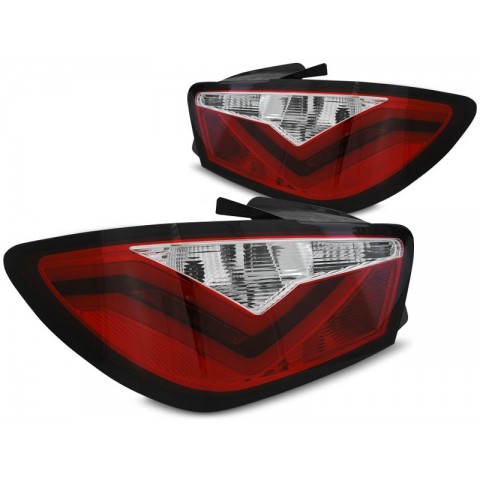 Lampy tył Seat Ibiza 6J 08-12 - RED / WHITE LED BAR - diodowe LDSE21