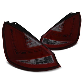 Lampy tył FORD FIESTA MK7 08-12 HB SMOKED RED LED BAR diodowe LDFO46
