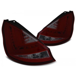 Lampy tył FORD FIESTA MK7 12-16 HB SMOKED RED LED BAR diodowe LDFO50