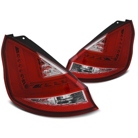 Lampy tył FORD FIESTA MK7 12-15 HB RED / WHITE LED BAR diodowe LDFO49