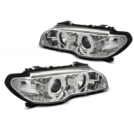 Lampy przód BMW E46 Coupe Cabrio 03-06 Angel Eyes CHROM CCFL Xenon LPBMH4