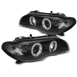 Lampy przód BMW E46 Coupe Cabrio 03-06 Angel Eyes BLACK CCFL Xenon LPBMH5