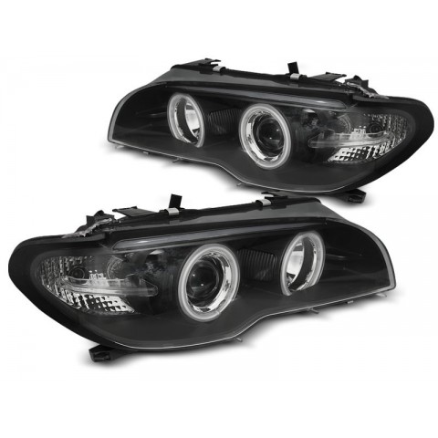 Lampy przód BMW E46 Coupe Cabrio 03-06 Angel Eyes BLACK CCFL Xenon LPBMH5