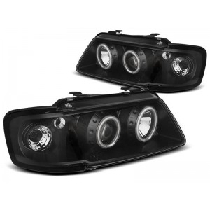 Audi A3 8L 96-00 - BLACK Angel Eyes CCFL soczewkowe Ringi LPAUD9