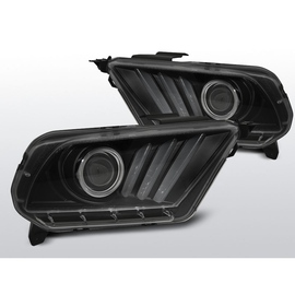 Lampy przód FORD MUSTANG V - BLACK LED z dynamicznym kierunk. LPFO71