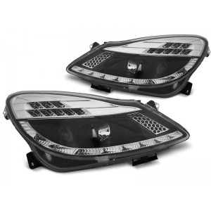 Lampy przód Opel Corsa D - LED BLACK - diodowe LPOPA3