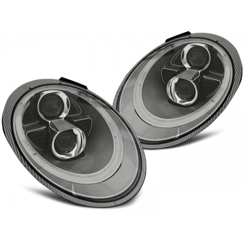 Lampy przód PORSCHE 911 (997) 04-09 SILVER TUBE XENON - ksenonowe LPPO05