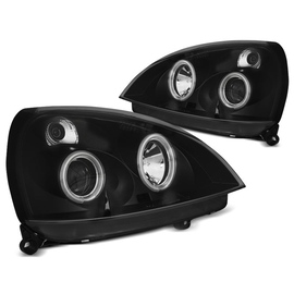Lampy przód Renault Clio 2 01-05 Angel Eyes CCFL BLACK - ringi LPRE34
