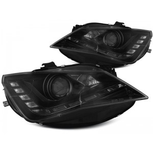 Lampy przód Seat Ibiza 6J 12- DayLight BLACK LED diodowe dzienne LPSE30