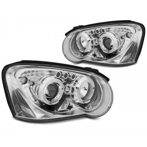Lampy przód Subaru Impreza GD 03-05 CHROM LED Angel Eyes - diodowe LPSU03