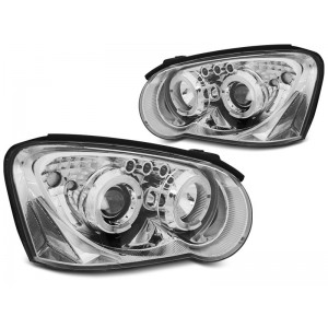 Lampy przód Subaru Impreza GD 03-05 CHROM LED Angel Eyes - diodowe LPSU03