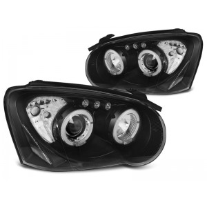 Lampy przód Subaru Impreza GD 03-05 BLACK LED Angel Eyes - diodowe LPSU04