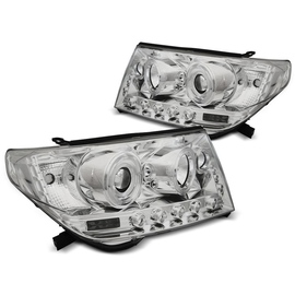 Lampy przód Toyota Land Cruiser 07- FJ200 CHROM LED Angel Eyes LPTO32