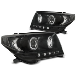 Lampy przód Toyota Land Cruiser 07- FJ200 BLACK LED Angel Eyes LPTO33